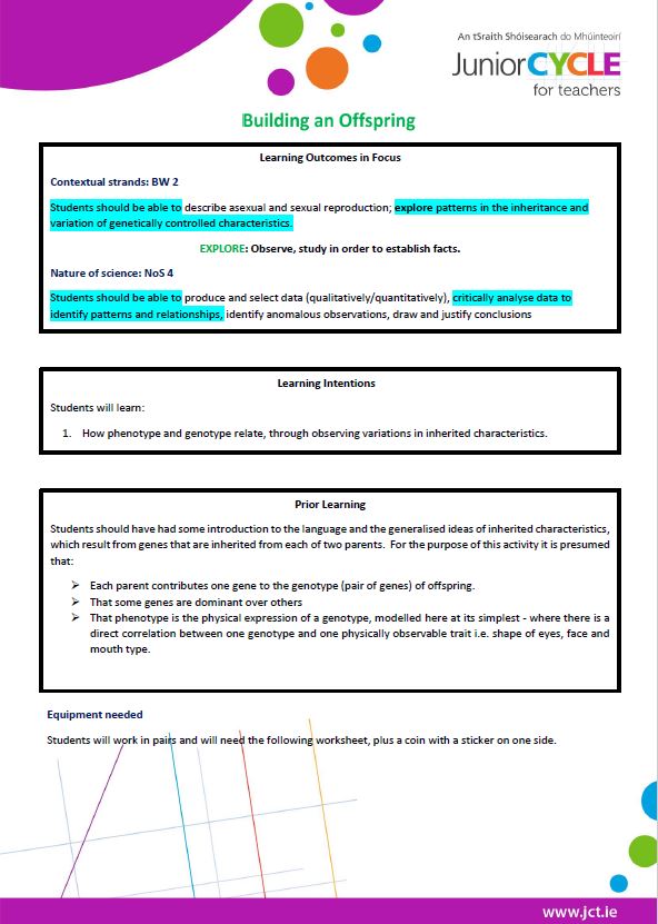 Building an Offspring Science Resource (Relates to BW 2)