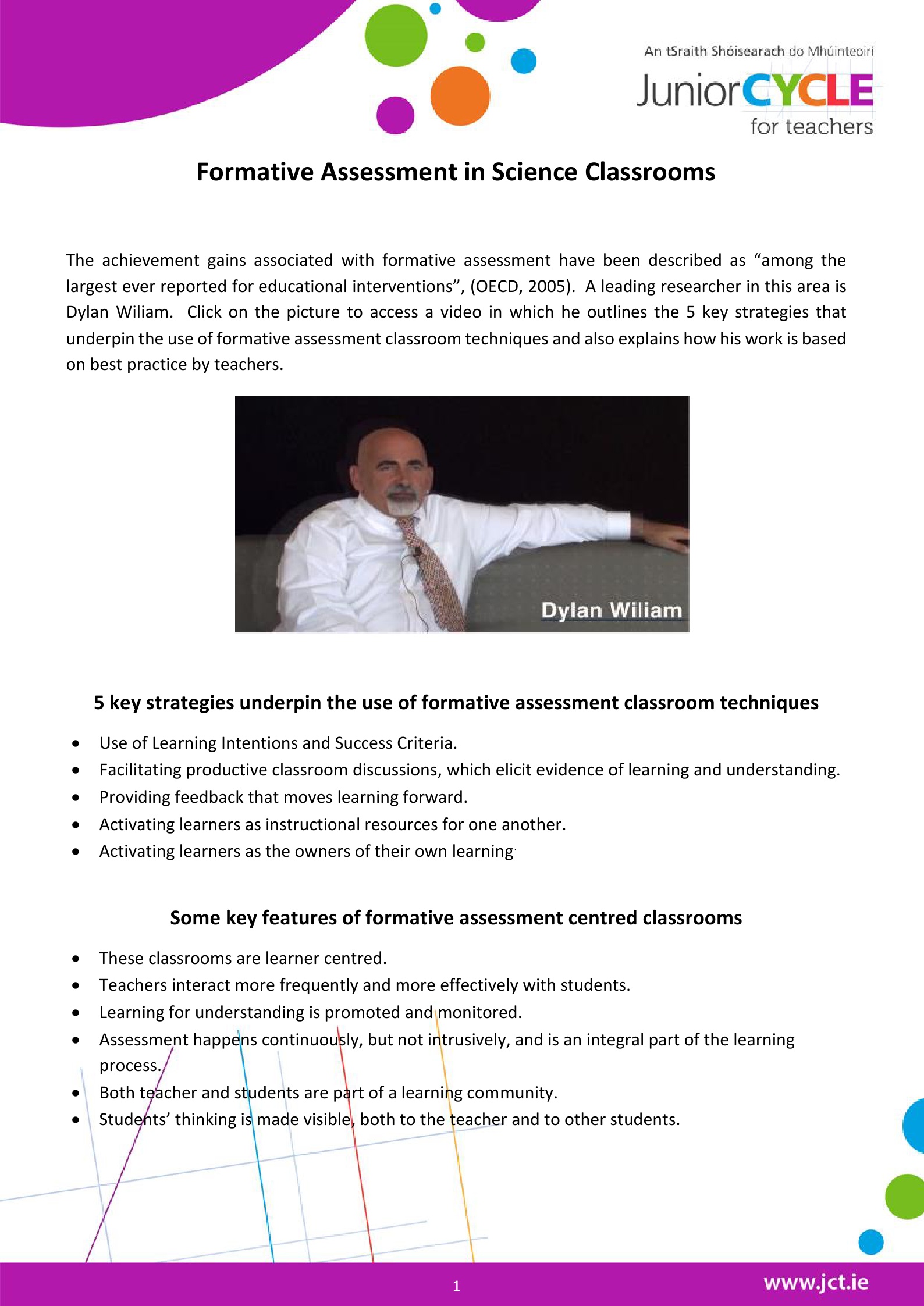 Formative Assessment in Science Classrooms