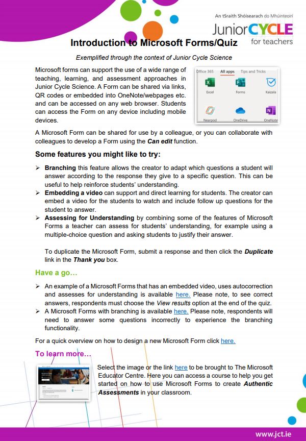 Introduction to using Microsoft Forms