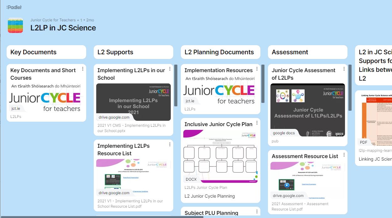 L2LP in Junior Cycle Science