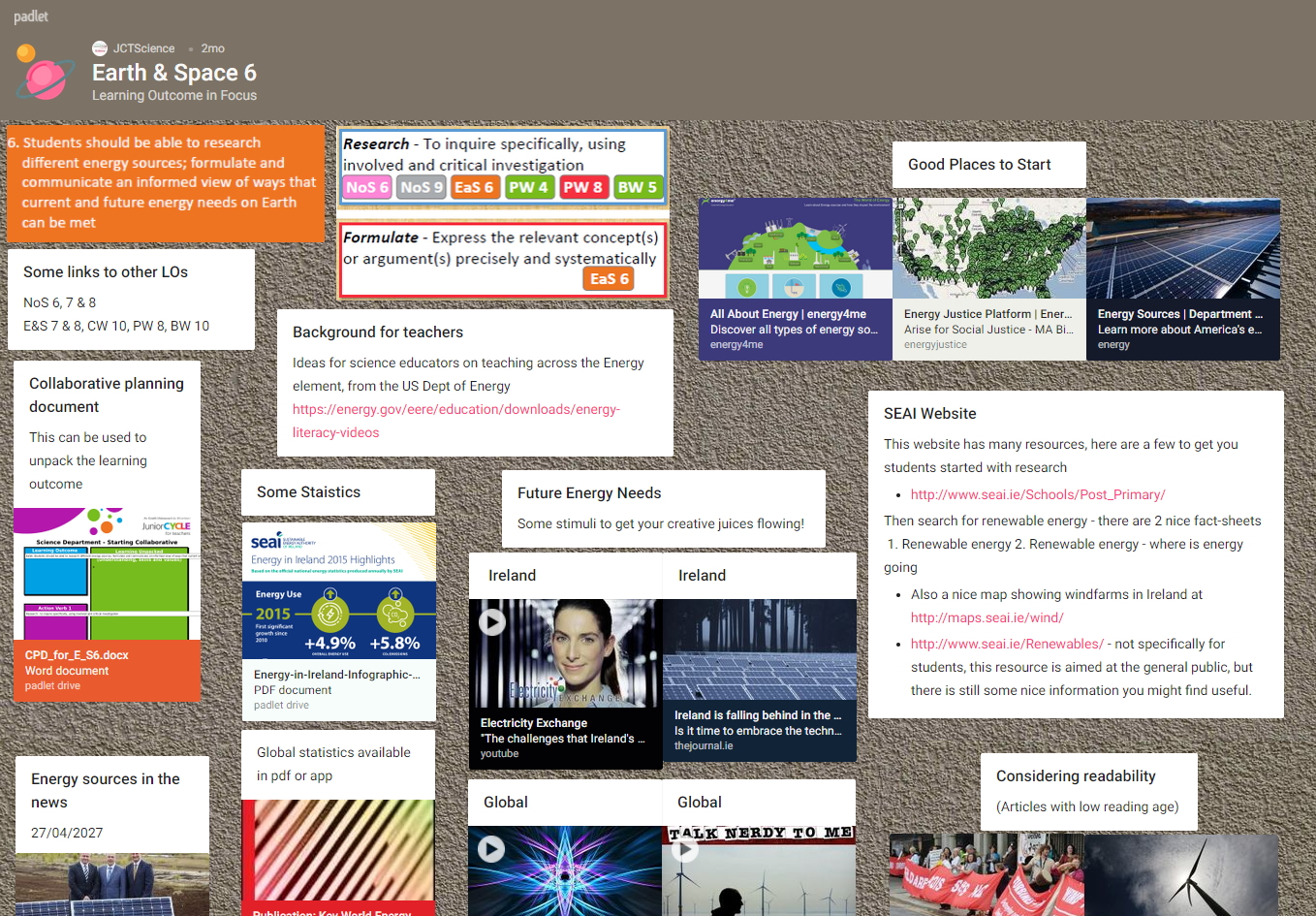 Science Learning Outcomes in Focus Earth and Space 6