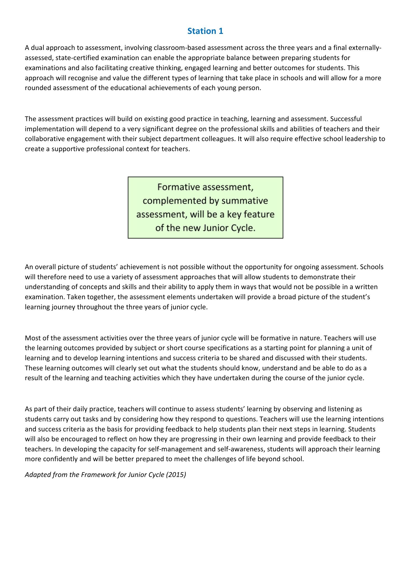 Assessment Jigsaw