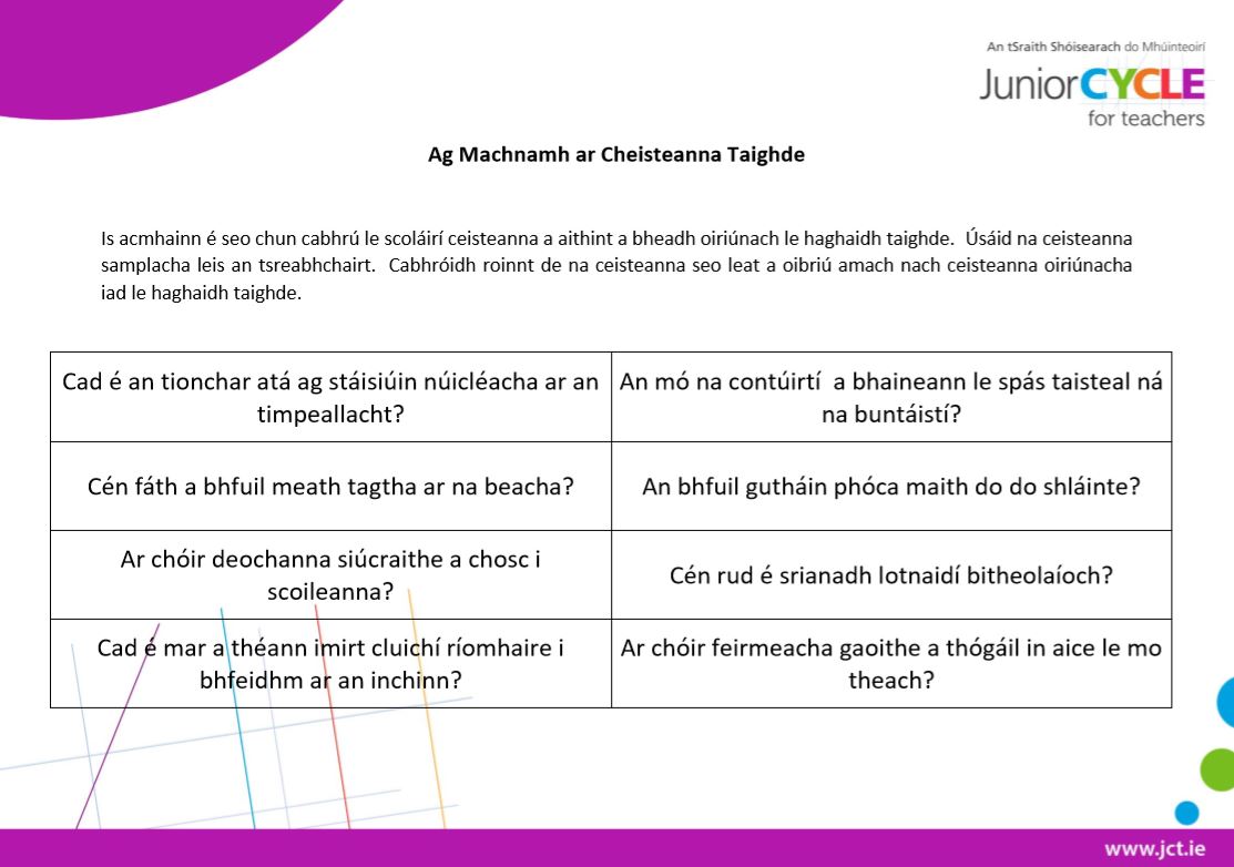 Ag Machnamh ar Cheisteanna Taighde