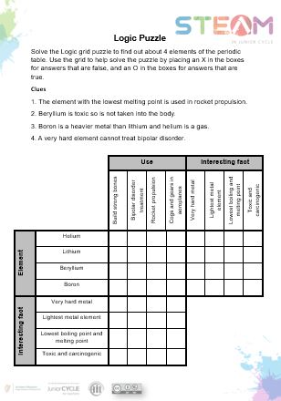 Editable Logic Grid Puzzle