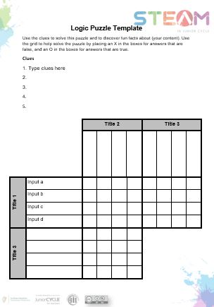 Logic Grid Puzzle Template