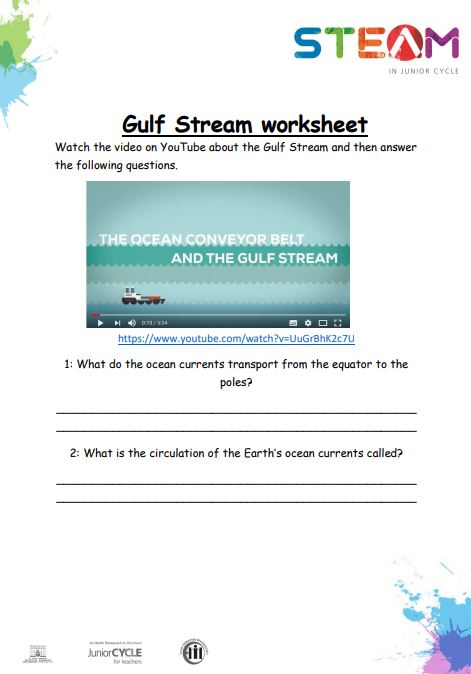 SFI ESERO Gulf Stream Worksheet
