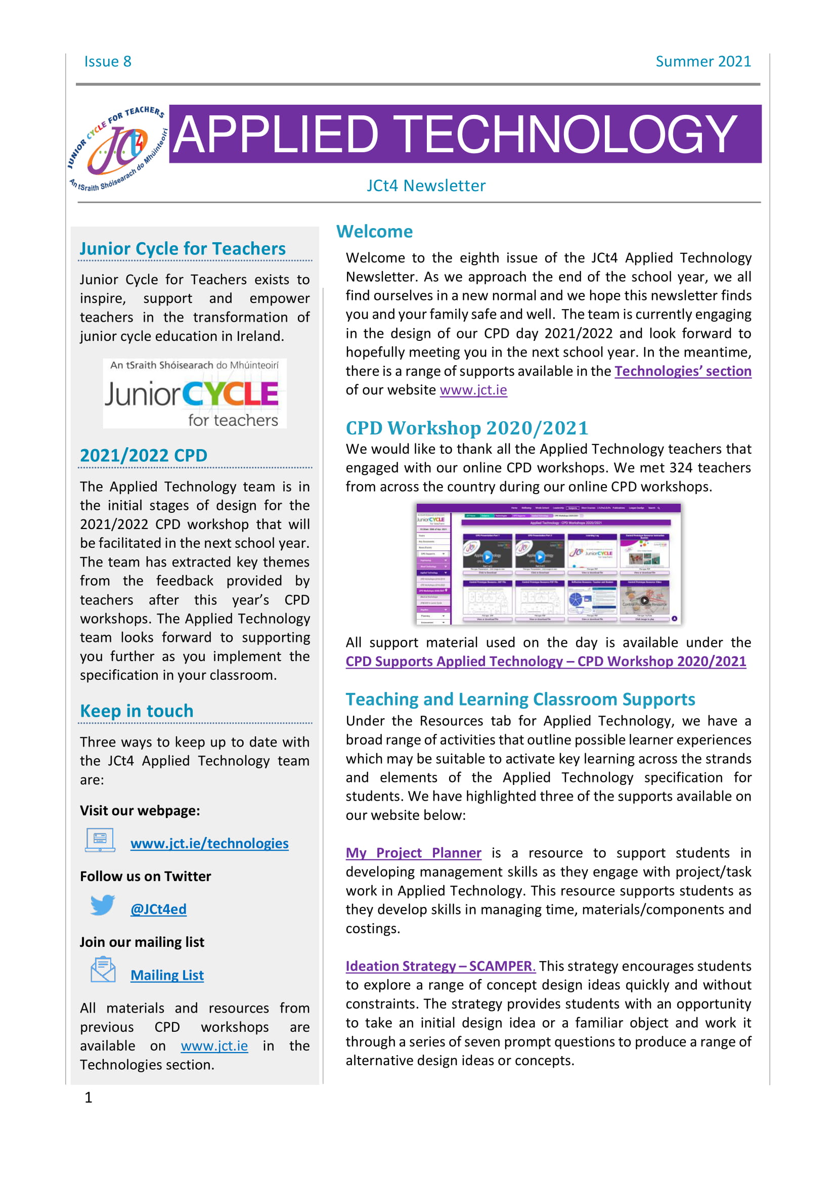 Applied Technology Newsletter Summer 2021