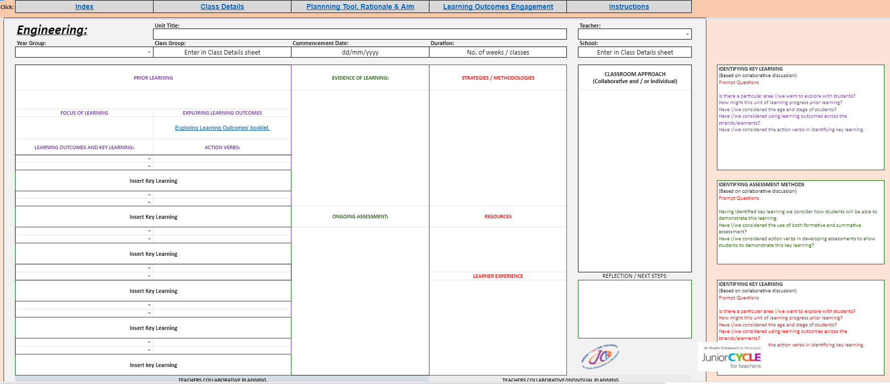 Engineering Google Sheets Digital Planner