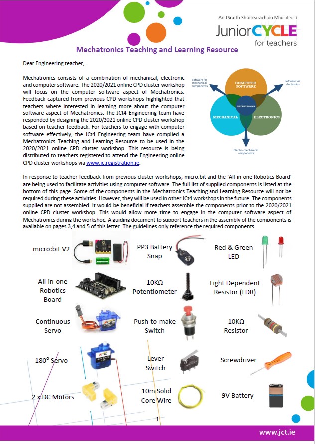 Engineering Mechatronics Instruction Sheet