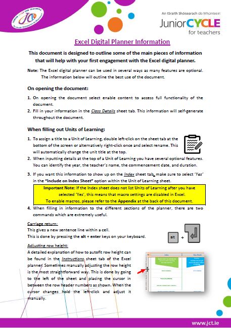 Excel Digital Planner Information