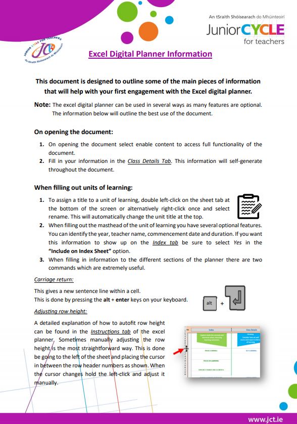 Excel Digital Planner Information