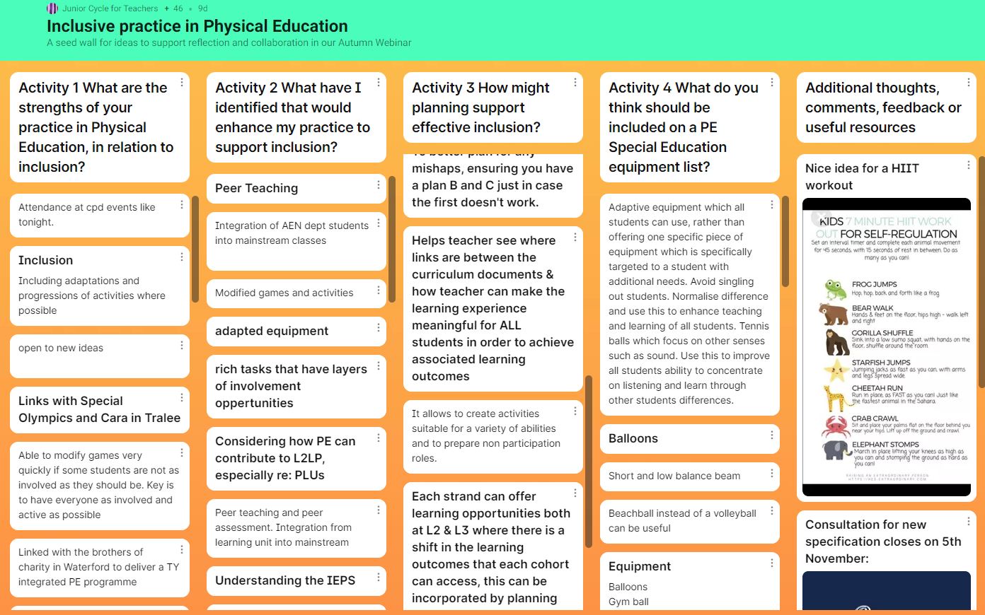 Inclusive Practices Padlet