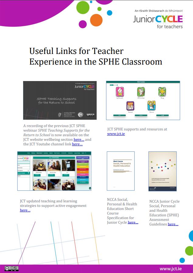 Teacher Experience in the SPHE Classroom Handout